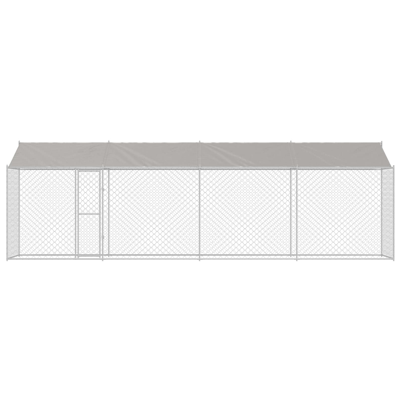 vidaXL Dog Cage with Roof Silver 800 x 200 x 256 cm Steel and PE 4