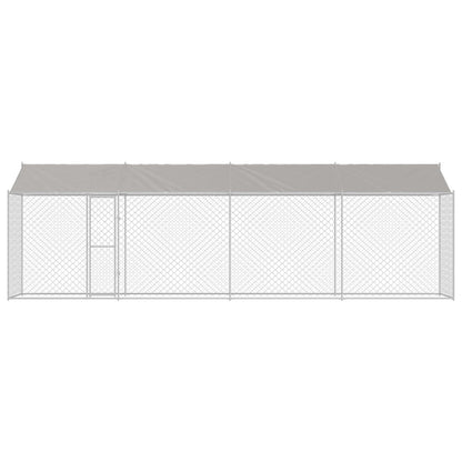 vidaXL Dog Cage with Roof Silver 800 x 200 x 256 cm Steel and PE 4