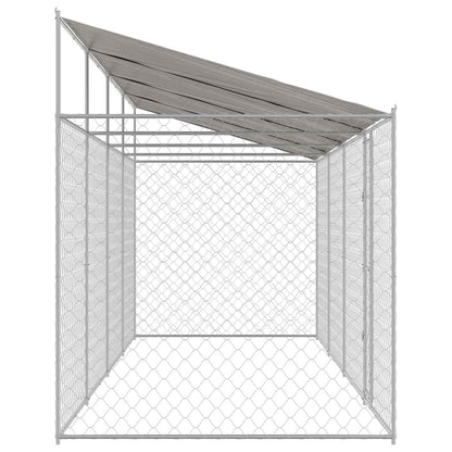 vidaXL Dog Cage with Roof Silver 800 x 200 x 256 cm Steel and PE 5