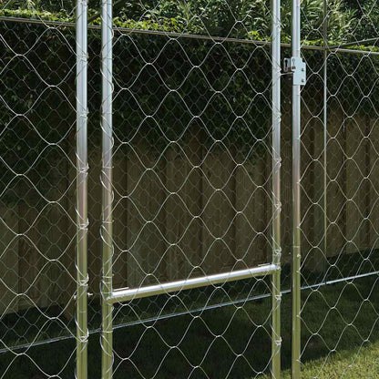 vidaXL Dog Cage with Roof Silver 800 x 200 x 256 cm Steel and PE 3