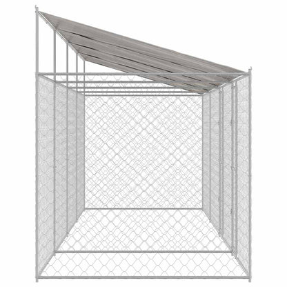 vidaXL Dog Cage with Roof Silver 800 x 200 x 256 cm Steel and PE 5