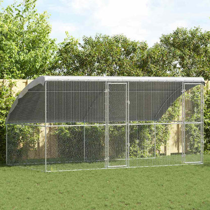 vidaXL Chicken Cage 3 pcs Silver 600x200x200cm