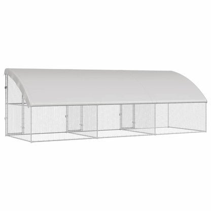 vidaXL Chicken Cage with 3 Doors 3 pcs Silver 600x200x200cm 6