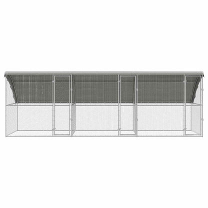 vidaXL Chicken Cage with 3 Doors 3 pcs Silver 600x200x200cm 4