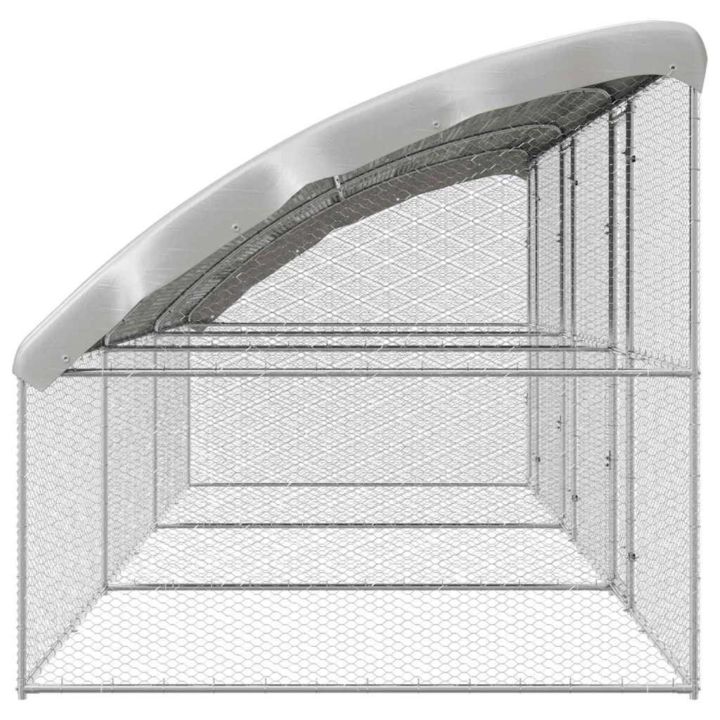 vidaXL Chicken Cage with 3 Doors 3 pcs Silver 600x200x200cm 5