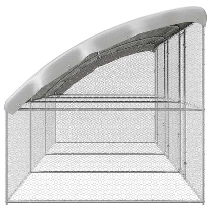 vidaXL Chicken Cage with 3 Doors 3 pcs Silver 600x200x200cm 5