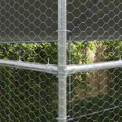 vidaXL Chicken Cage with 4 Doors 4 pcs Silver 800x200x200cm 3
