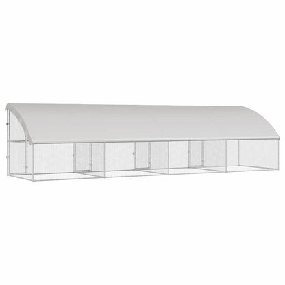 vidaXL Chicken Cage with 4 Doors 4 pcs Silver 800x200x200cm 6