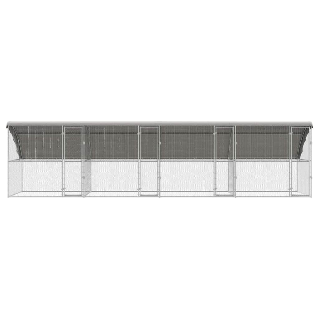 vidaXL Chicken Cage with 4 Doors 4 pcs Silver 800x200x200cm 4
