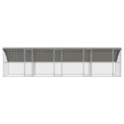 vidaXL Chicken Cage with 4 Doors 4 pcs Silver 800x200x200cm 4