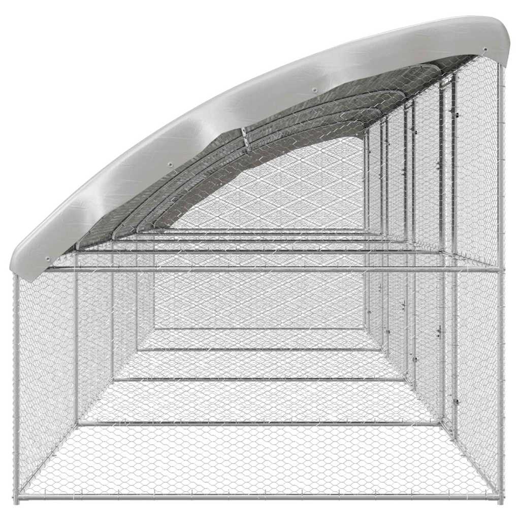 vidaXL Chicken Cage with 4 Doors 4 pcs Silver 800x200x200cm 5