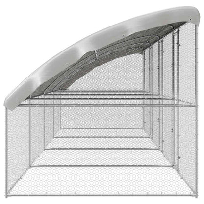 vidaXL Chicken Cage with 4 Doors 4 pcs Silver 800x200x200cm 5