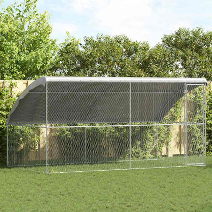 vidaXL Chicken Cage 3 pcs Silver 600x200x200cm
