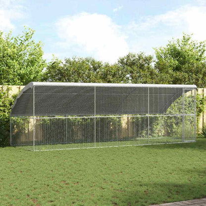 vidaXL Chicken Cage 3 pcs Silver 600x200x200cm