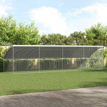 vidaXL Chicken Cage with 1 Door 4 pcs Silver 800x200x200cm 1