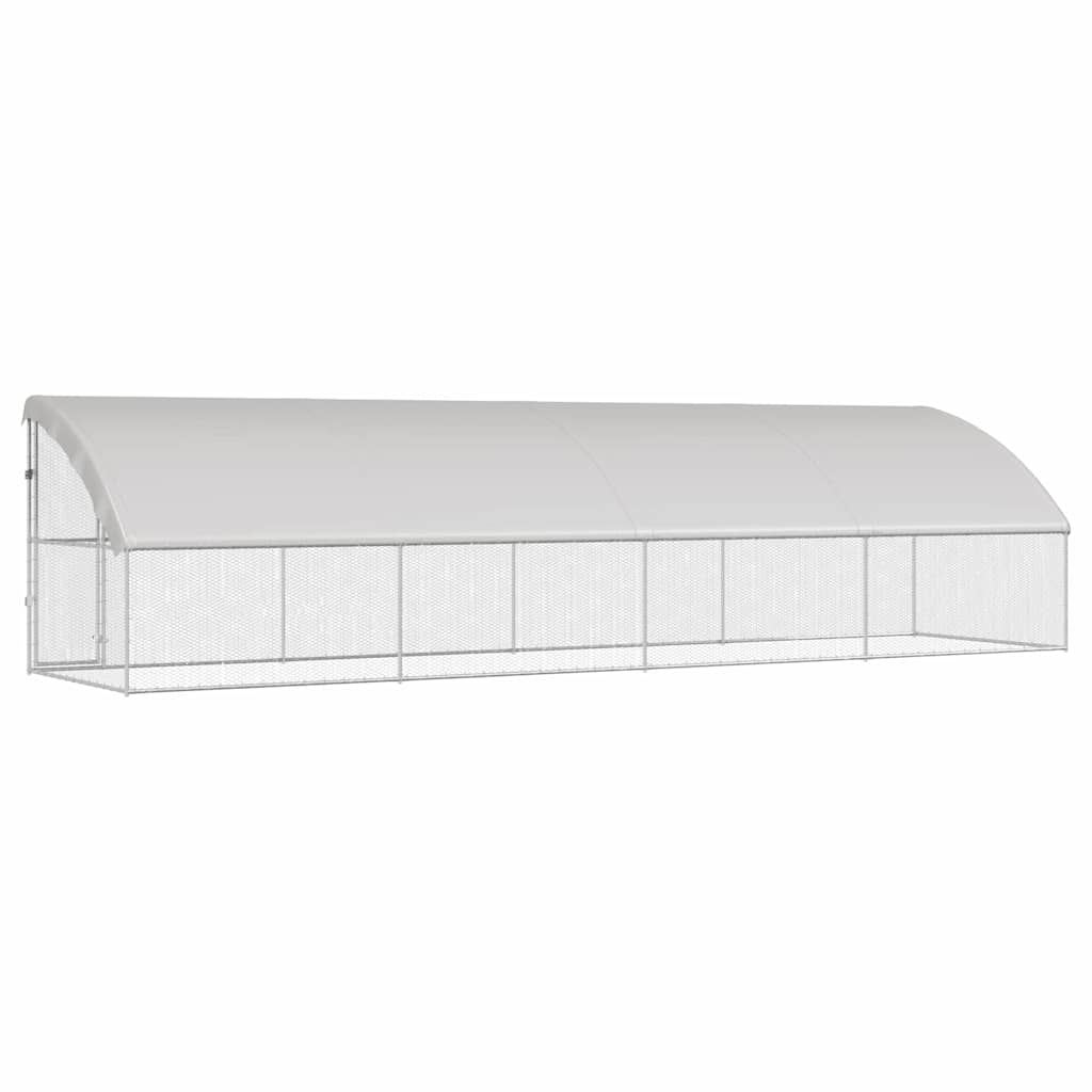vidaXL Chicken Cage with 1 Door 4 pcs Silver 800x200x200cm 6