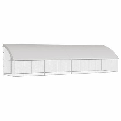 vidaXL Chicken Cage with 1 Door 4 pcs Silver 800x200x200cm 6