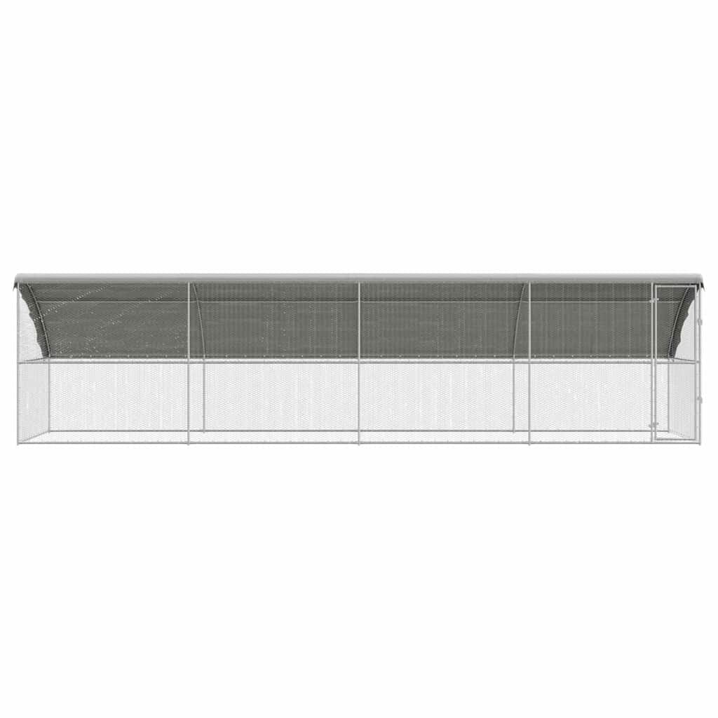 vidaXL Chicken Cage with 1 Door 4 pcs Silver 800x200x200cm 4