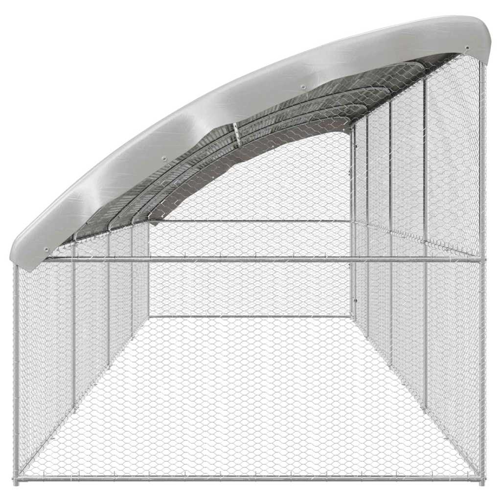 vidaXL Chicken Cage with 1 Door 4 pcs Silver 800x200x200cm 5
