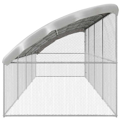 vidaXL Chicken Cage with 1 Door 4 pcs Silver 800x200x200cm 5
