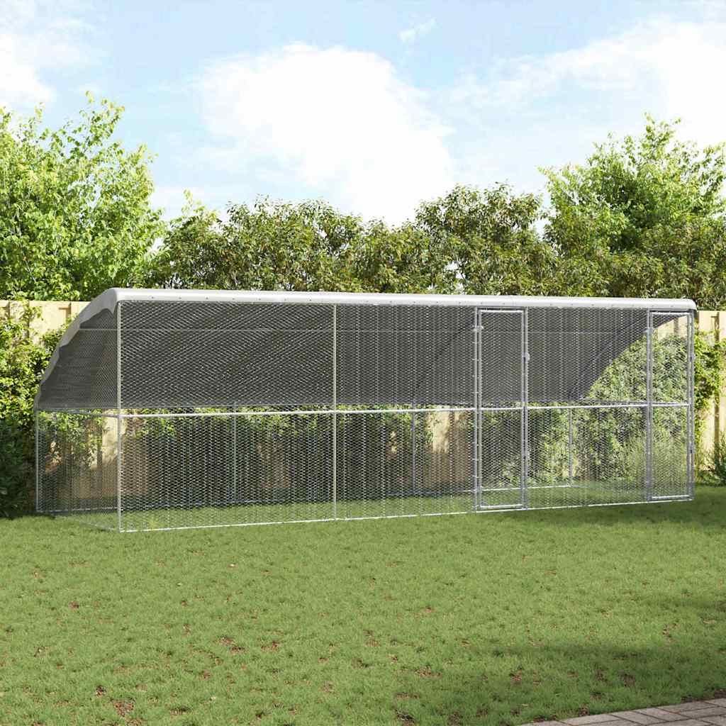 vidaXL Chicken Cage 3 pcs Silver 600x200x200cm