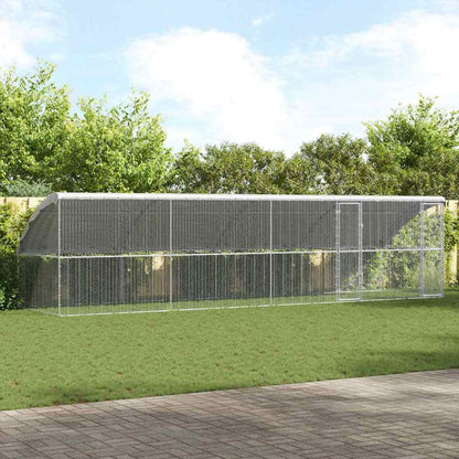 vidaXL Chicken Cage with 2 Doors 4 pcs Silver 800x200x200cm 1