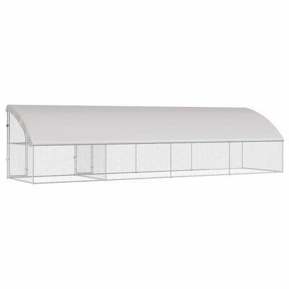 vidaXL Chicken Cage with 2 Doors 4 pcs Silver 800x200x200cm 6