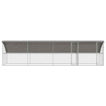 vidaXL Chicken Cage with 2 Doors 4 pcs Silver 800x200x200cm 4