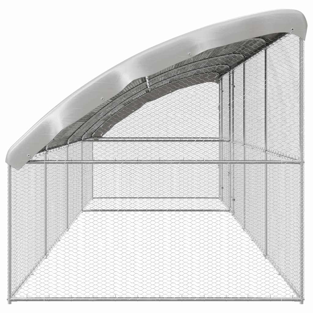 vidaXL Chicken Cage with 2 Doors 4 pcs Silver 800x200x200cm 5