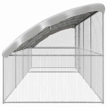 vidaXL Chicken Cage with 2 Doors 4 pcs Silver 800x200x200cm 5