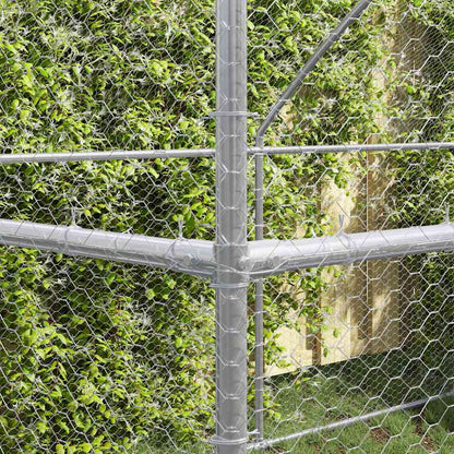 vidaXL Chicken Cage 4 pcs Silver 800 x 200 x 200 cm Steel and PE 3