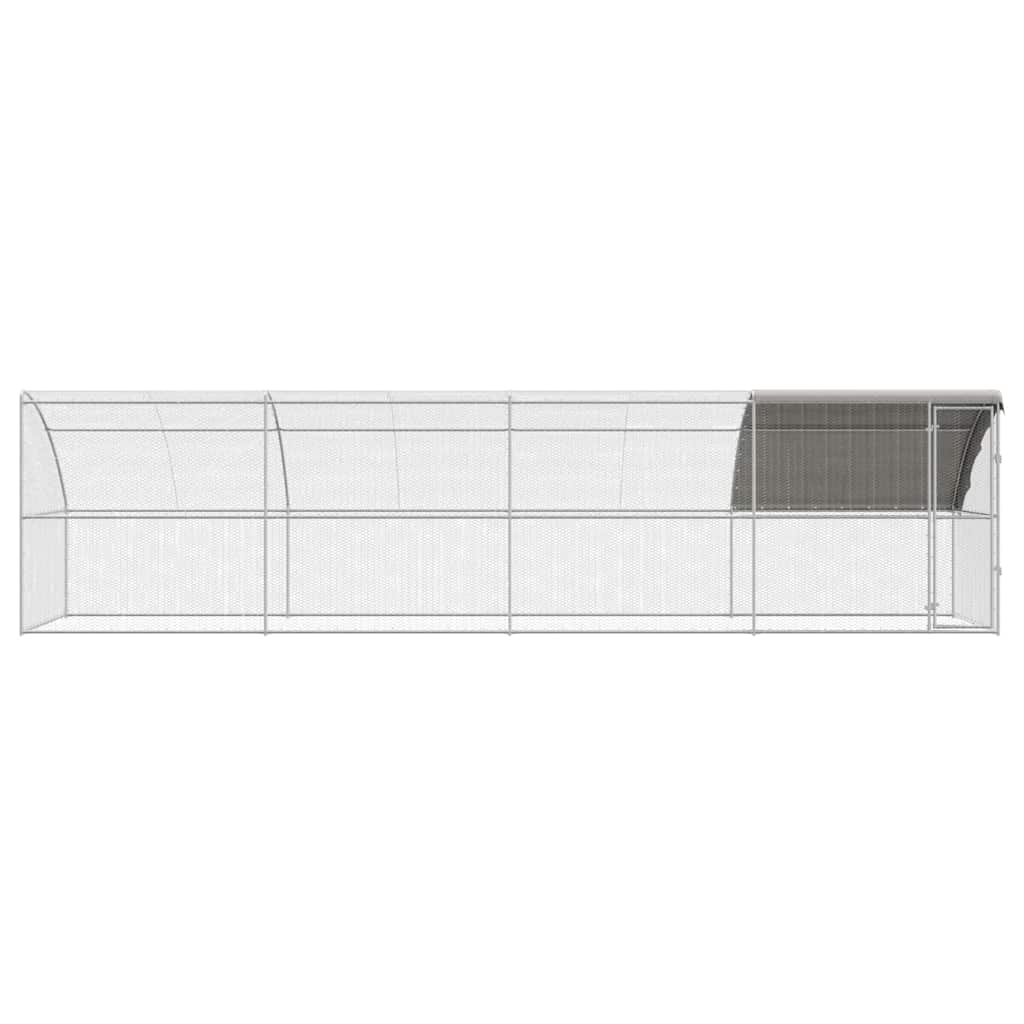 vidaXL Chicken Cage 4 pcs Silver 800 x 200 x 200 cm Steel and PE 4