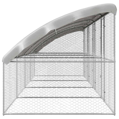 Dog Kennel 3 pcs Silver 6 x 2 x 2 m Galvanised steel 800 cm with 4 doors