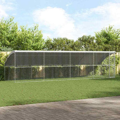 Dog Kennel 3 pcs Silver 6 x 2 x 2 m Galvanised steel 800 cm with 1 door