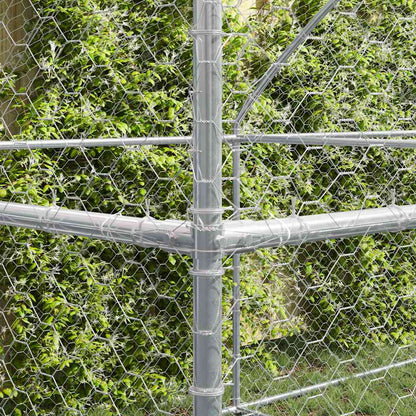 Dog Kennel 3 pcs Silver 6 x 2 x 2 m Galvanised steel 800 cm with 4 doors