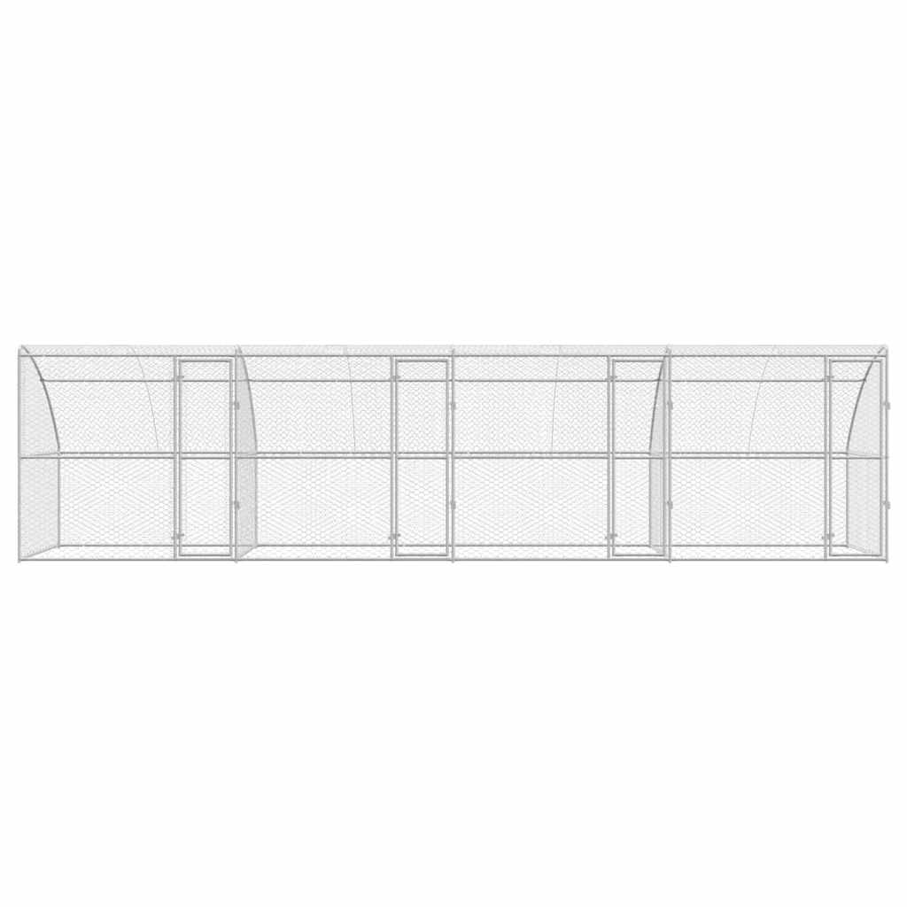 vidaXL Dog Kennel 4 pcs Silver 8 x 2 x 2 m Galvanised steel 4