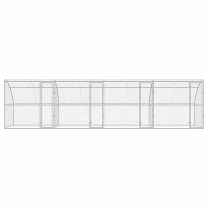 vidaXL Dog Kennel 4 pcs Silver 8 x 2 x 2 m Galvanised steel 4