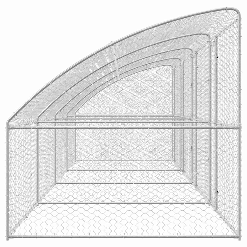 vidaXL Dog Kennel 4 pcs Silver 8 x 2 x 2 m Galvanised steel 5