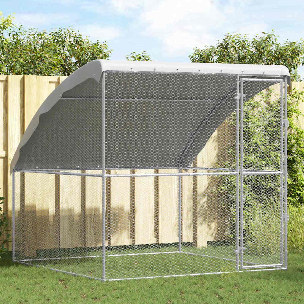 vidaXL Chicken Cage 3 pcs Silver 600x200x200cm