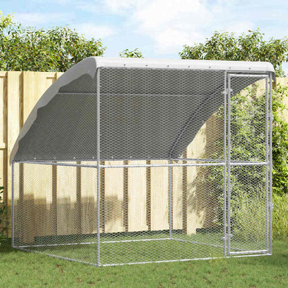 vidaXL Chicken Cage 3 pcs Silver 600x200x200cm
