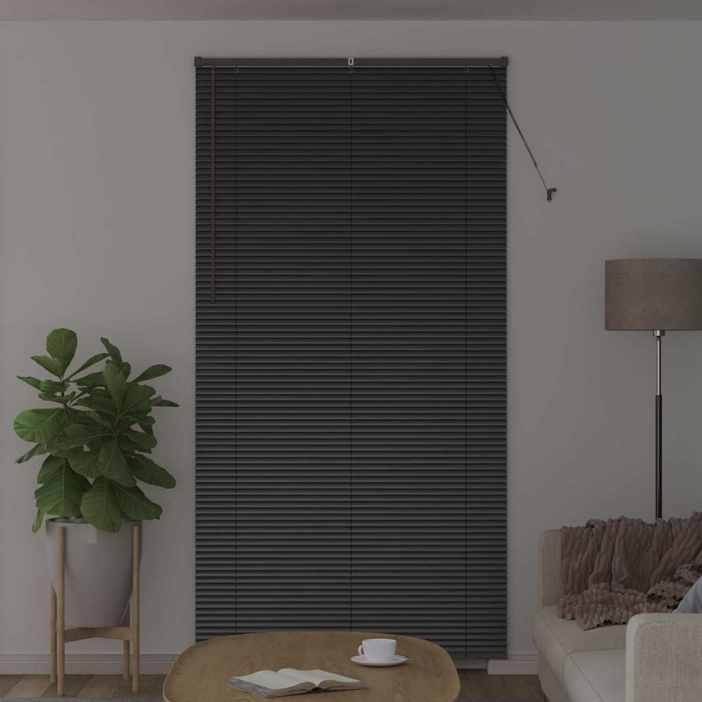 Venetian Blind 220 x 85 cm 25 mm Aluminium Black 115 cm