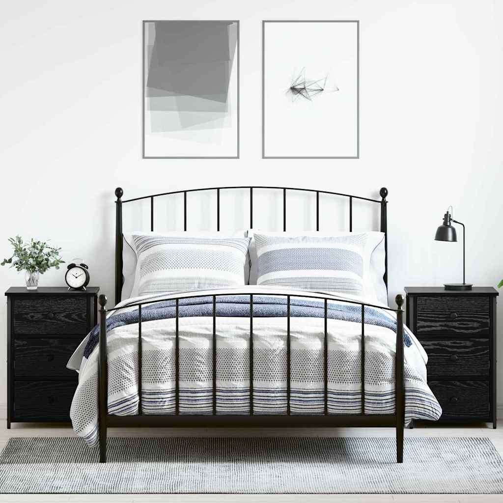 Bedside Cabinets 40x36x60 cm Engineered Wood Black oak 2