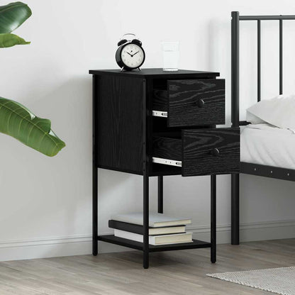 Bedside Cabinet 32x42x70 cm Engineered Wood Black oak 2