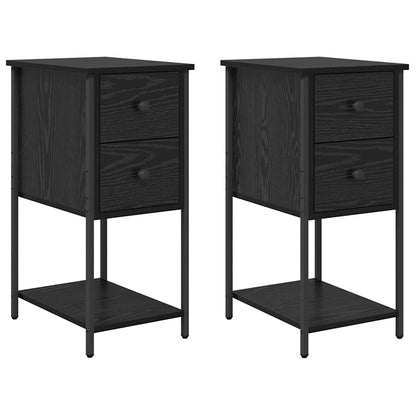 Bedside Cabinet 32x42x70 cm Engineered Wood Black oak 2