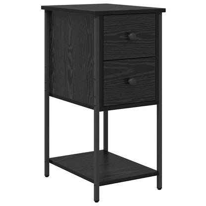 Bedside Cabinet 32x42x70 cm Engineered Wood Black oak 2