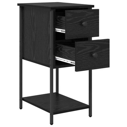Bedside Cabinet 32x42x70 cm Engineered Wood Black oak 2