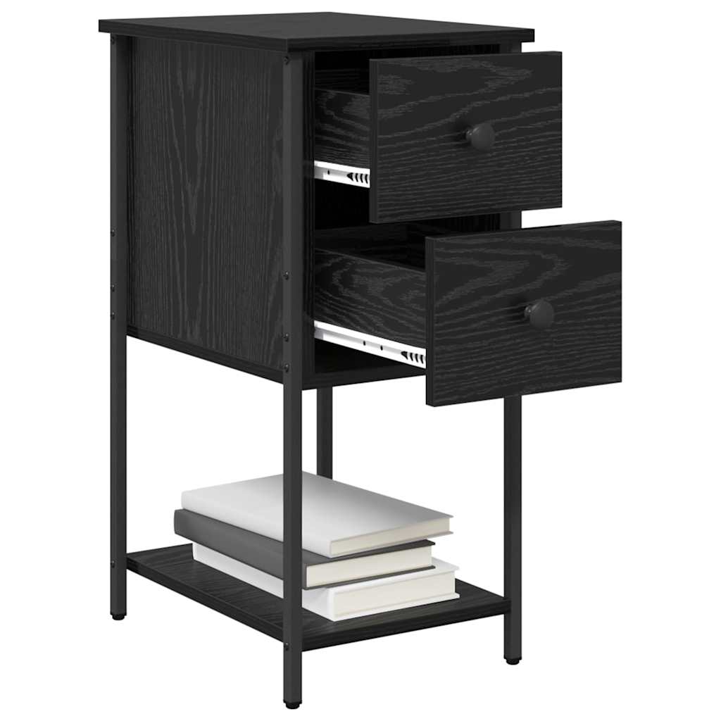 Bedside Cabinet 32x42x70 cm Engineered Wood Black oak 2
