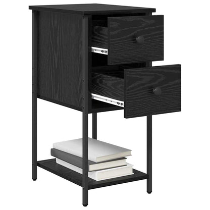 Bedside Cabinet 32x42x70 cm Engineered Wood Black oak 2