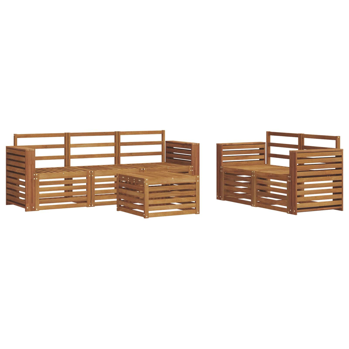 vidaXL Outdoor Sofa Set 6 pcs Natural Solid Acacia Wood 2