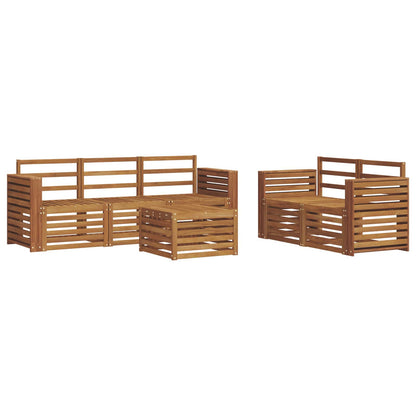 vidaXL Outdoor Sofa Set 6 pcs Natural Solid Acacia Wood 2